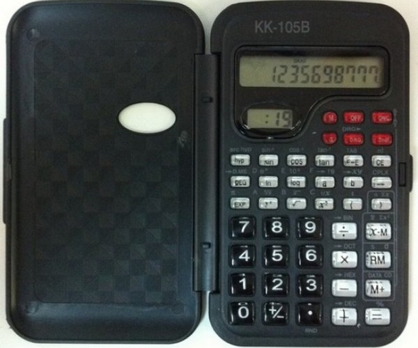 Scientific Calculator KK-105B, 56 Toimintoa, 10 Numeroa, Kello